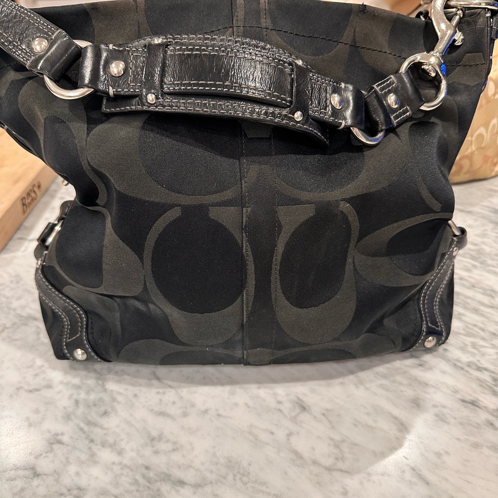 Black Coach Signature Tote Bag